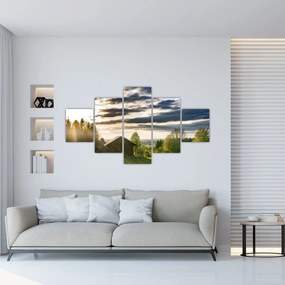 Obraz domku leśnego (125x70 cm)