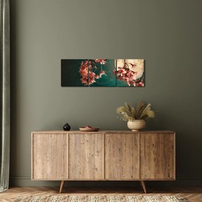 Obraz - Kwiat wiśni podczas pełni (z zegarem) (90x30 cm)