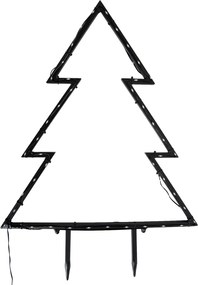 Świąteczny reflektor w kształcie choinki czarny 54 cm z LED IP44 - Kas