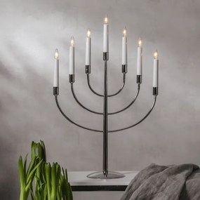 Chromowany świecznik na żarówki