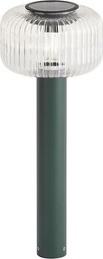 Nowoczesny słupek ogrodowy zielony z żebrowanym szkłem z LED Solar IP65 - Ribble Mushroom