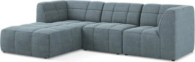 Niebieski narożnik z materiału bouclé (lewostronny/z szezlongiem) Aloha – Makamii