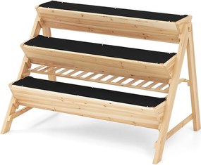 3-poziomowa podwyższona grządka Drewniana skrzynia ogrodowa