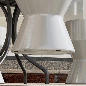 Outsunny Ceramiczny Taboret Ogrodowy 120kg Nośności Ø33 x 45,5 cm Wodoodporny w Kształcie Klepsydry Jasnoszary