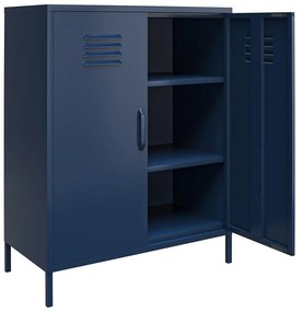 Niebieska metalowa szafka 80x102 cm Bradford – Queer Eye