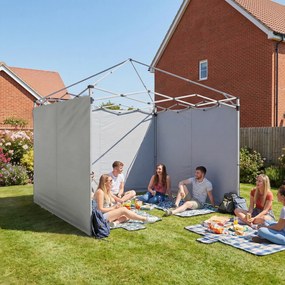 Outsunny 3-częściowy zestaw bocznych ścian z zamkiem błyskawicznym do pawilonu 3x3 m, jasnoszary | Aosom PL