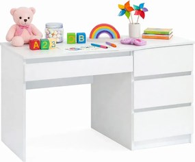 Białe biurko z szufladami dziecięce, młodzieżowe L0-A43