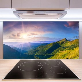 Dekor Szklany do Kuchni Słoneczna Polana Pod Szczytami