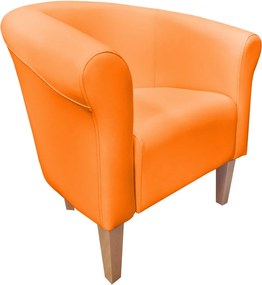 Fotel Milo tkanina Eko-skóra elegancki fotel do salonu i gabinetu : Kolor nogi - Drewno, Kolor tkaniny - EKO-SKÓRA - 20D, Wysokość nogi - 20 cm