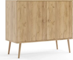 Skandynawska komoda boho dąb craft złoty N7-D31