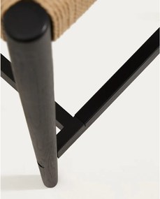 Czarny/w naturalnym kolorze hoker z litego drewna dębowego (wysokość siedziska 65 cm) Analy – Kave Home