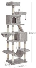 Drapak dla kota PANTHER, 60x50x206cm, szare Feandrea