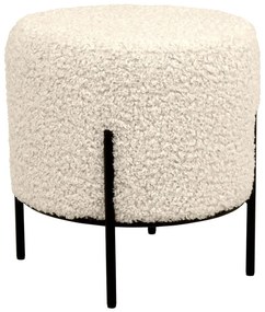 Kremowy puf z materiału bouclé Alford – House Nordic