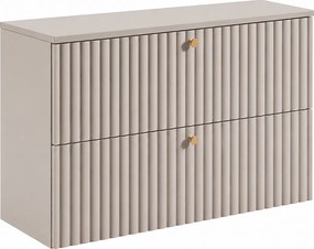 Szafka łazienkowa wisząca z blatem 80, kaszmir + blat kaszmir, uchwyty w trzech kolorach, 80 x 44,4 x 58,6 cm