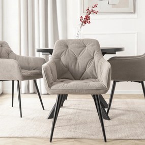 Krzesło Tapicerowane do Salonu MODESTO Szare Nowoczesne Loft