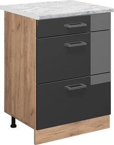 Szafka dolna do kuchni antracyt wysoki połysk 60x60x81.6 r-line