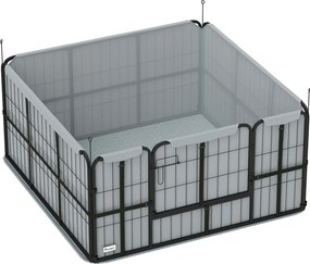 PawHut Skrzynia Porodowa dla Szczeniąt z Matą, Wiatroszczelną Tkaniną Oxford, dla Psów Średnich i Dużych, 122 x 122 x 60 cm Czarny | Aosom PL
