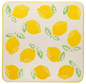 Żółto-białe ceramiczne podkładki zestaw 4 szt. Lemon – Sass &amp; Belle