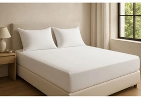 Białe prześcieradło z bawełny renforcé z gumką 200x200 cm Ranforce – Mila Home Luxury