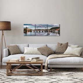 Obraz Mostu Karola (z zegarem) (90x30 cm)