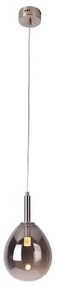 Szara lampa wisząca LED ze szklanym kloszem Lukka – Candellux Lighting