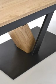 Stół rozkładany FANIS 160(220)x90 dąb naturalny/czarny HALMAR