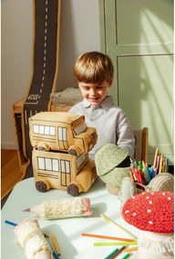 Tekstylny dziecięcy kosz na zabawki w kolorze ochry 22x19x15 cm School Bus – Lorena Canals