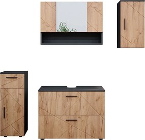 Zestaw mebli łazienkowych złoty dąb power/antracyt 80x41x58.6 irma