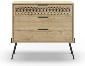 Niska komoda w dekorze dębu 90x83 cm Ecrin – Marckeric