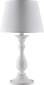 Lucca Shabby biała drewniana lampa 1 światło z abażurem dm.35 H.60 Ø35 BL271-LM-BCO