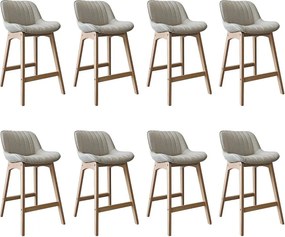 Komplet dębowych krzeseł wyspowych i barowych z siedziskiem z tkaniny MELLOW o szerokości 65 cm