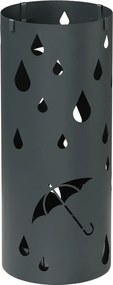 HOMCOM Stojak na Parasole, Stal, Kolumnowy, Wyjmowane Dno, Ø17 x 41H cm, Szary