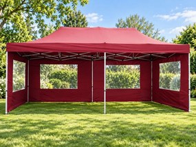 Pawilon ogrodowy rozkładany 3 x 6 m - bordowy