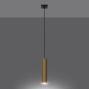 Lampy wiszące nowoczesny Toris, stal - 1 źródło światła 3000K - L.8 x H.100 cm - złoty połysk