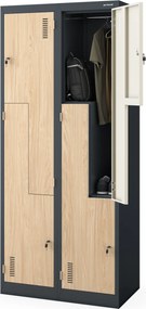 Szafa ubraniowa typu L antracytowa / dąb sonoma: Eco Design JULIA, 800 x 1850 x 450 mm