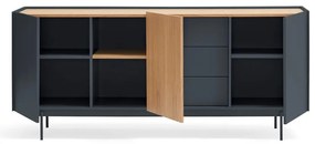 Antracytowo-naturalna niska komoda w dekorze dębu 180x78 cm Otto – Teulat