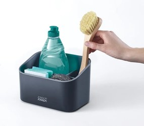 Ciemnoszary plastikowy stojak na akcesoria do mycia naczyń SinkStore – Joseph Joseph