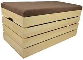 Pufa kufer skrzynia drewniana sosnowa siedzisko 80cm naturalna