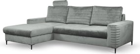 Masseno Narożnik GRIFO z funkcją spania i pojemnikiem na pościel Narozniki L, Rozkładana sofa - Jasnoszary, VELLUTO GREY 16