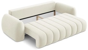 Beżowa sofa rozkładana z materiału bouclé ze schowkiem 266 cm Pele – Makamii