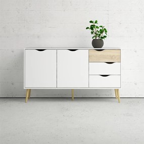 Biała komoda OSLO 75381 z 3 szufladami