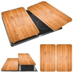 Szklane płyty ochronne LUNCH na kuchenkę – 2 sztuki, WENKO