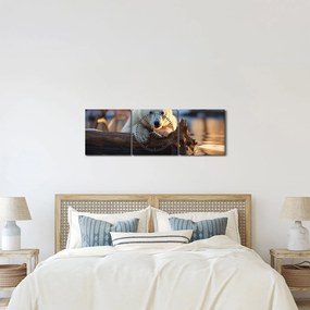Obraz - Niedźwiedź polarny (z zegarem) (90x30 cm)