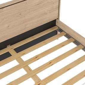 Łóżko dwuosobowe w dekorze dębu ze stelażem 160x200 cm w naturalnym kolorze Ry – Tvilum