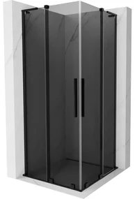 Mexen Velar L Duo kabina prysznicowa rozsuwana 90 x 90 cm, grafit, czarna - 871-090-090-02-43-70