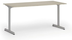 Biurko PRIMO BETA, 160x80 cm, szara podstawa, dąb naturalny