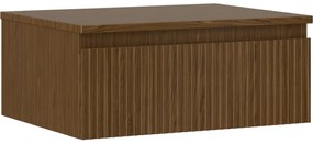 Mexen Rivel szafka łazienkowa podumywalkowa 60 cm z blatem, 1 szuflada, ryflowana , orzech - 91A20-06023-1-BFC86