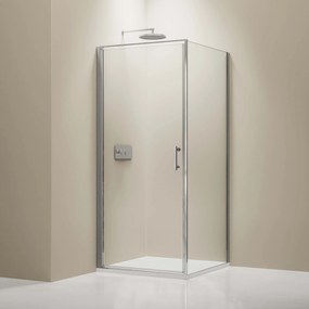 Ścianka prysznicowa narożna EX4168 mm - Prawdziwe szkło Nano - Podnoszone/opuszczane drzwi na zawiasach - 90 x 90 x 195 cm