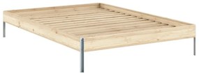 Łóżko dwuosobowe z litego drewna sosnowego ze stelażem 140x200 cm w naturalnym kolorze Core – Karup Design