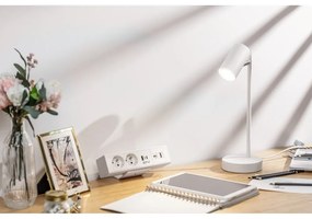 Biała lampa stołowa z metalowym kloszem (wysokość 35 cm) Veneto – GTV
